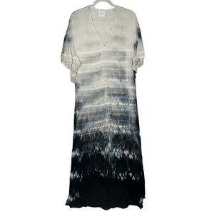 TRYB Ombre Tie Dye 100% Silk High Low Maxi Dress